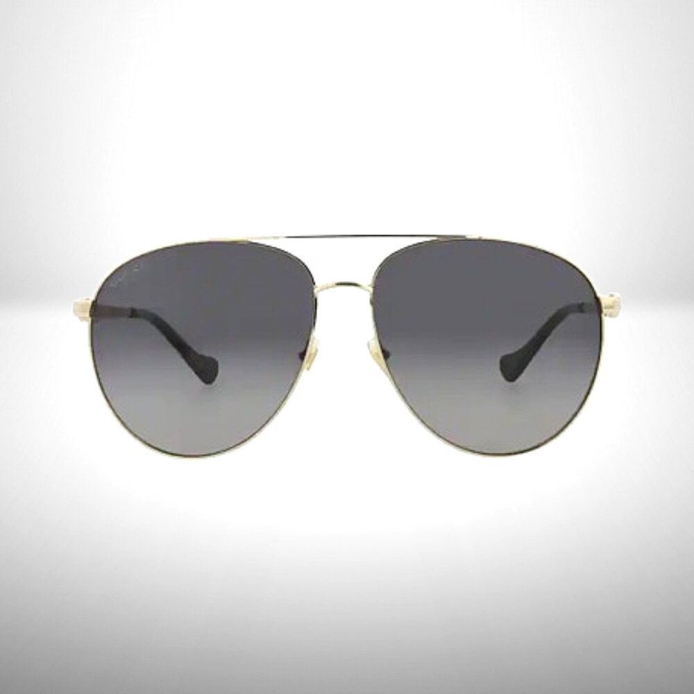 Gucci GG0043SA Aviator Sunglasses – Gold Frame / Gray Gradient Lenses - NEW